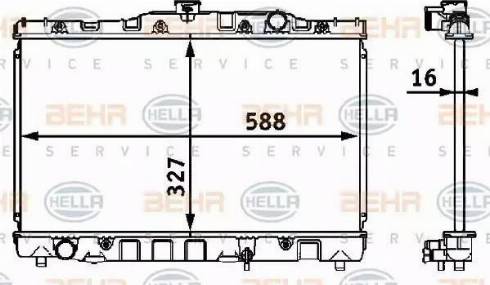 BEHR HELLA Service 8MK 376 708-301 - Радіатор, охолодження двигуна autozip.com.ua