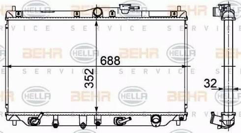 BEHR HELLA Service 8MK 376 708-311 - Радіатор, охолодження двигуна autozip.com.ua