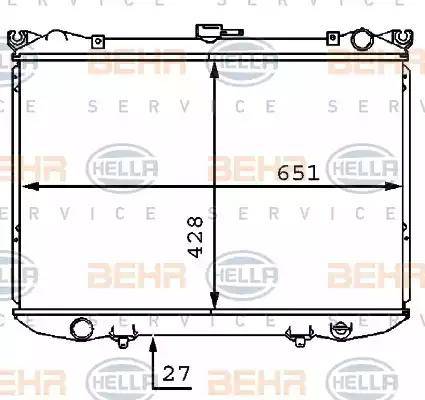 BEHR HELLA Service 8MK 376 707-521 - Радіатор, охолодження двигуна autozip.com.ua