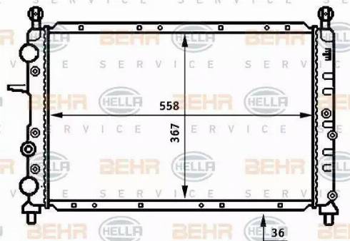 BEHR HELLA Service 8MK 376 707-001 - Радіатор, охолодження двигуна autozip.com.ua