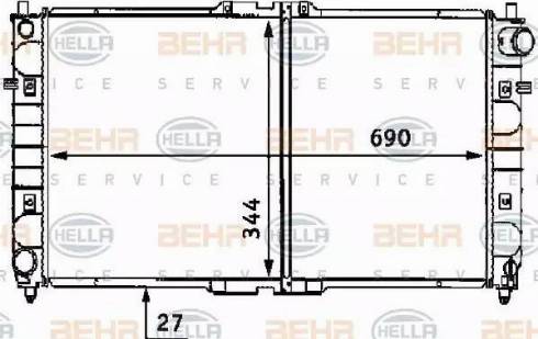 BEHR HELLA SERVICE 8MK 376 707-381 - Радіатор, охолодження двигуна autozip.com.ua