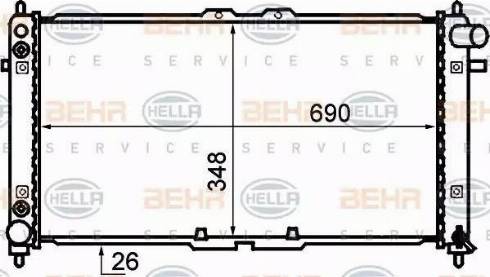 BEHR HELLA Service 8MK 376 707-761 - Радіатор, охолодження двигуна autozip.com.ua