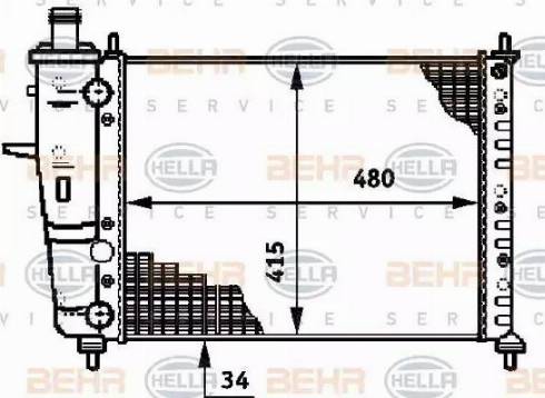 BEHR HELLA Service 8MK 376 719-551 - Радіатор, охолодження двигуна autozip.com.ua