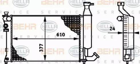 BEHR HELLA Service 8MK 376 719-501 - Радіатор, охолодження двигуна autozip.com.ua