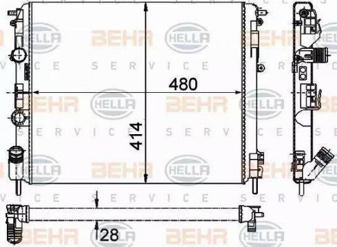 BEHR HELLA Service 8MK 376 719-671 - Радіатор, охолодження двигуна autozip.com.ua