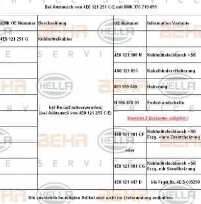 BEHR HELLA SERVICE 8MK 376 719-091 - Радіатор, охолодження двигуна autozip.com.ua