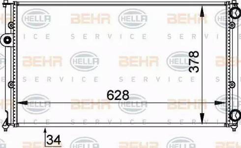 BEHR HELLA Service 8MK 376 714-451 - Радіатор, охолодження двигуна autozip.com.ua