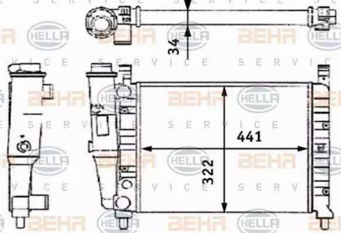 BEHR HELLA Service 8MK 376 714-051 - Радіатор, охолодження двигуна autozip.com.ua