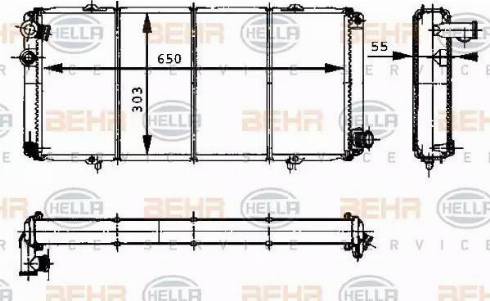 BEHR HELLA SERVICE 8MK 376 715-421 - Радіатор, охолодження двигуна autozip.com.ua