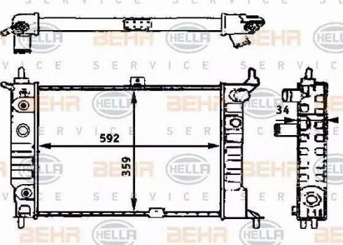 BEHR HELLA Service 8MK 376 715-314 - Радіатор, охолодження двигуна autozip.com.ua