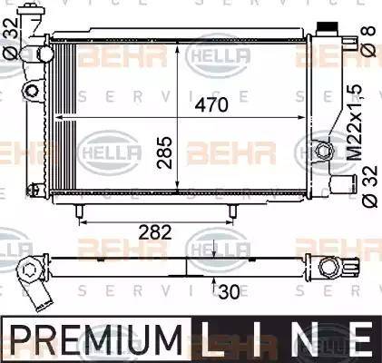 BEHR HELLA Service 8MK 376 715-381 - Радіатор, охолодження двигуна autozip.com.ua