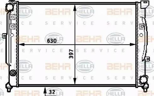 BEHR HELLA Service 8MK 376 715-334 - Радіатор, охолодження двигуна autozip.com.ua