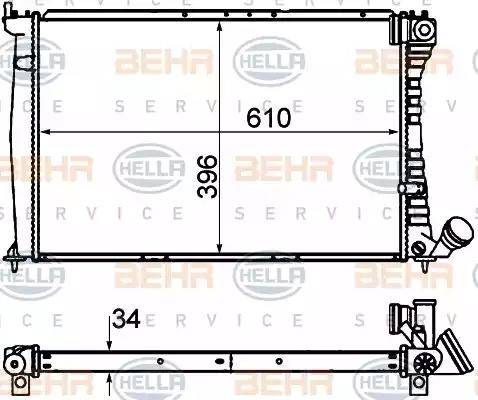 BEHR HELLA Service 8MK 376 716-501 - Радіатор, охолодження двигуна autozip.com.ua