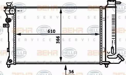 BEHR HELLA SERVICE 8MK 376 716-581 - Радіатор, охолодження двигуна autozip.com.ua