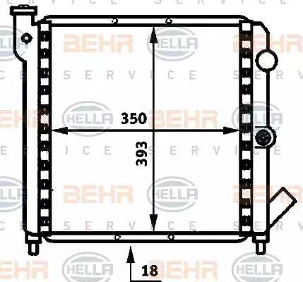 BEHR HELLA Service 8MK 376 716-381 - Радіатор, охолодження двигуна autozip.com.ua