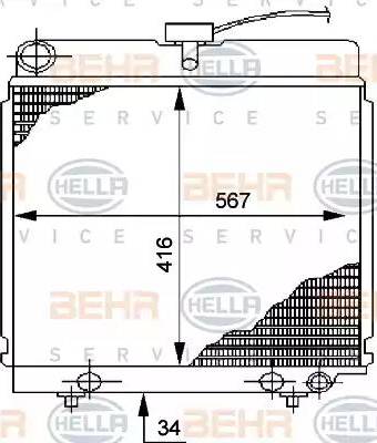 BEHR HELLA Service 8MK 376 710-491 - Радіатор, охолодження двигуна autozip.com.ua