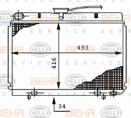 BEHR HELLA Service 8MK 376 710-541 - Радіатор, охолодження двигуна autozip.com.ua