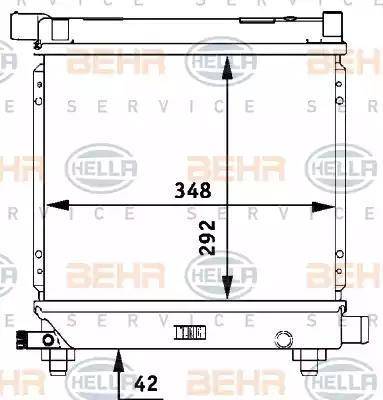 BEHR HELLA Service 8MK 376 710-631 - Радіатор, охолодження двигуна autozip.com.ua