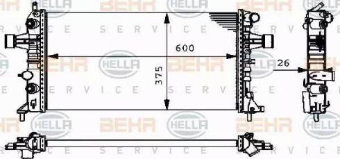BEHR HELLA Service 8MK 376 710-324 - Радіатор, охолодження двигуна autozip.com.ua