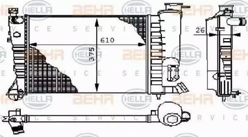 BEHR HELLA Service 8MK 376 710-241 - Радіатор, охолодження двигуна autozip.com.ua