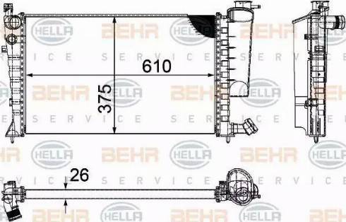 BEHR HELLA SERVICE 8MK 376 710-264 - Радіатор, охолодження двигуна autozip.com.ua