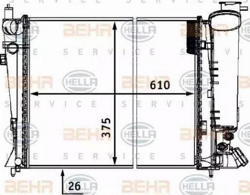 BEHR HELLA SERVICE 8MK 376 711-491 - Радіатор, охолодження двигуна autozip.com.ua