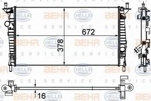 BEHR HELLA Service 8MK 376 711-011 - Радіатор, охолодження двигуна autozip.com.ua