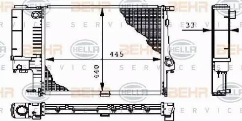 BEHR HELLA Service 8MK 376 711-084 - Радіатор, охолодження двигуна autozip.com.ua