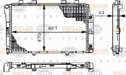 BEHR HELLA Service 8MK 376 711-161 - Радіатор, охолодження двигуна autozip.com.ua