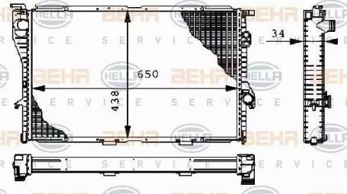BEHR HELLA SERVICE 8MK 376 711-114 - Радіатор, охолодження двигуна autozip.com.ua