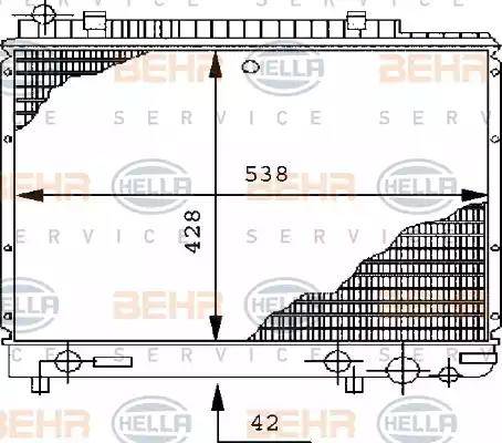 BEHR HELLA Service 8MK 376 711-391 - Радіатор, охолодження двигуна autozip.com.ua