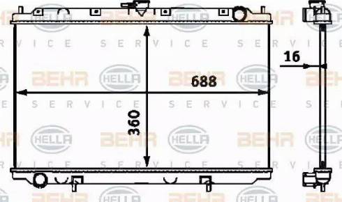 BEHR HELLA Service 8MK 376 718-491 - Радіатор, охолодження двигуна autozip.com.ua