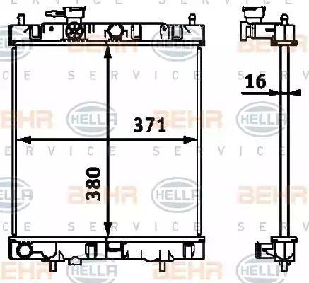 BEHR HELLA Service 8MK 376 718-431 - Радіатор, охолодження двигуна autozip.com.ua