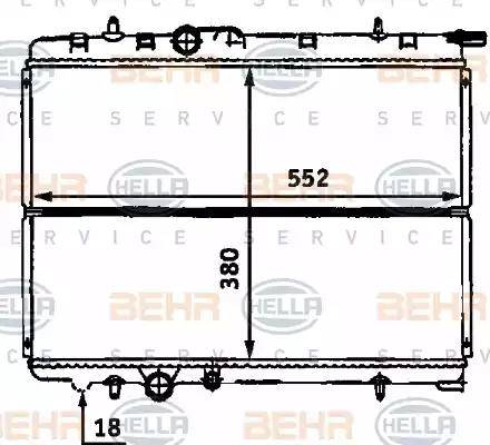 BEHR HELLA Service 8MK 376 718-131 - Радіатор, охолодження двигуна autozip.com.ua