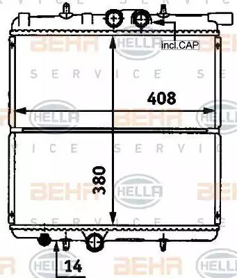 BEHR HELLA Service 8MK 376 718-251 - Радіатор, охолодження двигуна autozip.com.ua