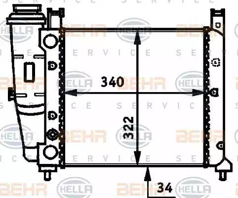 BEHR HELLA Service 8MK 376 713-491 - Радіатор, охолодження двигуна autozip.com.ua