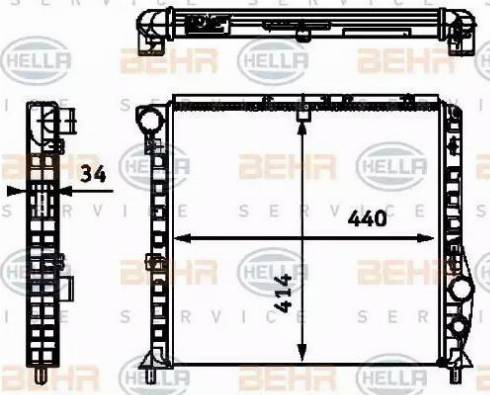 BEHR HELLA Service 8MK 376 713-561 - Радіатор, охолодження двигуна autozip.com.ua