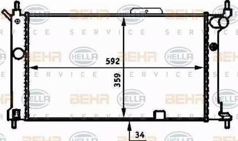 BEHR HELLA Service 8MK 376 713-584 - Радіатор, охолодження двигуна autozip.com.ua