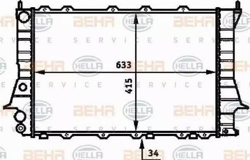 BEHR HELLA Service 8MK 376 713-604 - Радіатор, охолодження двигуна autozip.com.ua