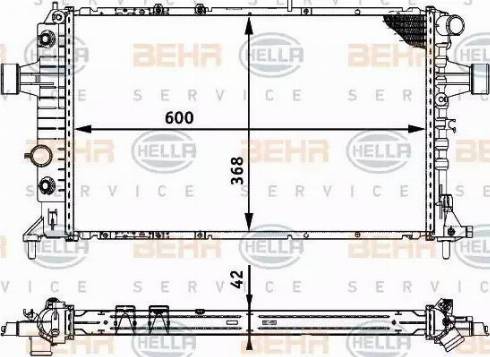 BEHR HELLA Service 8MK 376 713-014 - Радіатор, охолодження двигуна autozip.com.ua