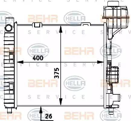 BEHR HELLA Service 8MK 376 713-034 - Радіатор, охолодження двигуна autozip.com.ua