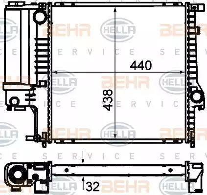 BEHR HELLA Service 8MK 376 713-124 - Радіатор, охолодження двигуна autozip.com.ua