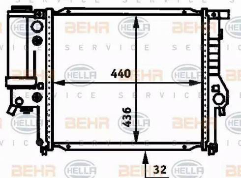 BEHR HELLA Service 8MK 376 713-174 - Радіатор, охолодження двигуна autozip.com.ua