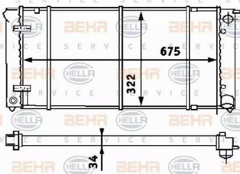 BEHR HELLA Service 8MK 376 713-311 - Радіатор, охолодження двигуна autozip.com.ua