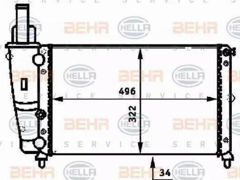 BEHR HELLA Service 8MK 376 713-381 - Радіатор, охолодження двигуна autozip.com.ua