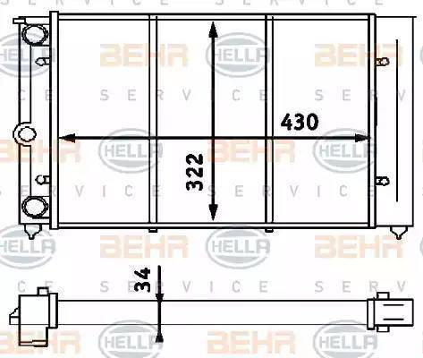 BEHR HELLA Service 8MK 376 713-324 - Радіатор, охолодження двигуна autozip.com.ua