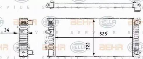 BEHR HELLA Service 8MK 376 713-721 - Радіатор, охолодження двигуна autozip.com.ua