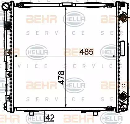 BEHR HELLA Service 8MK 376 712-444 - Радіатор, охолодження двигуна autozip.com.ua