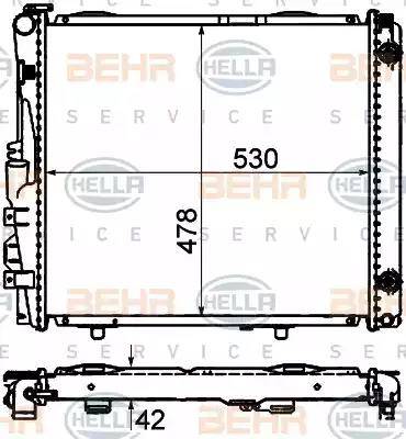 BEHR HELLA Service 8MK 376 712-424 - Радіатор, охолодження двигуна autozip.com.ua