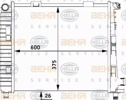 BEHR HELLA Service 8MK 376 712-651 - Радіатор, охолодження двигуна autozip.com.ua